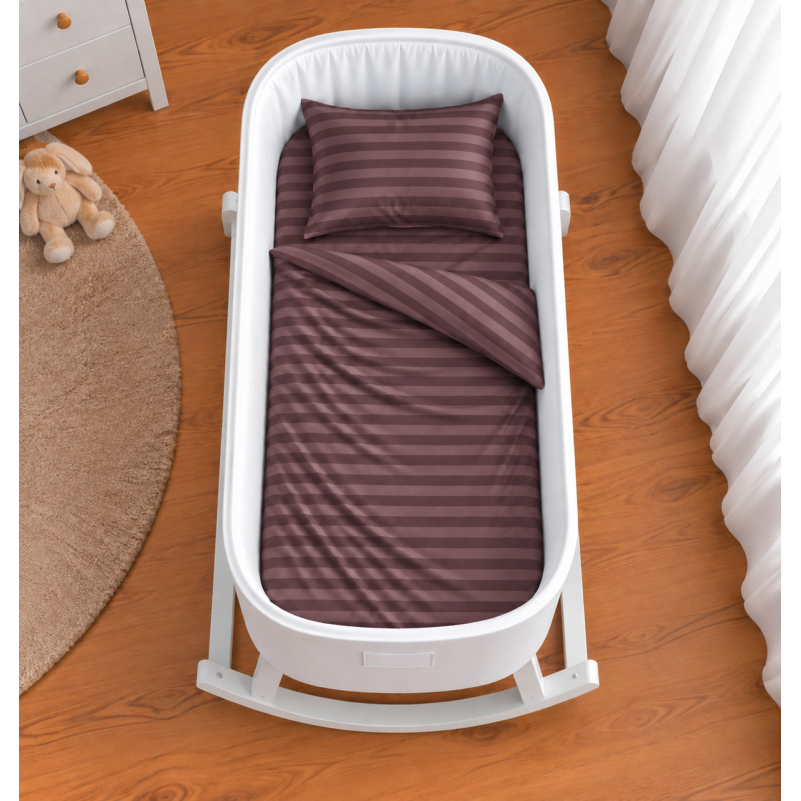 Комплект постельного белья в кроватку 90*110 Satin Stripe 30-0008 Smoky Pink - 1