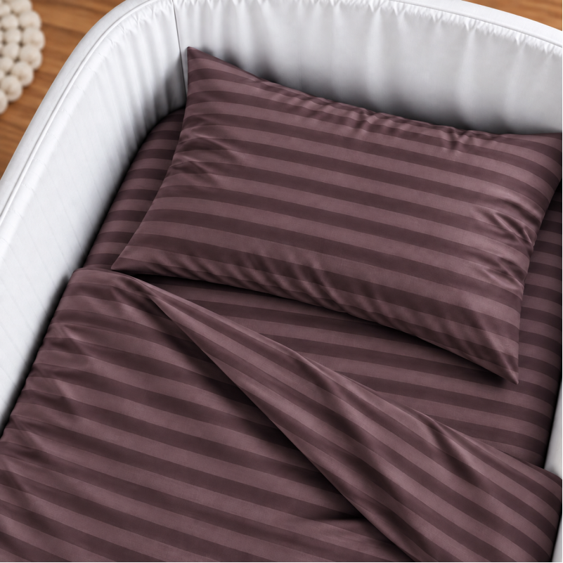 Комплект постельного белья в кроватку 90*110 Satin Stripe 30-0008 Smoky Pink - 2