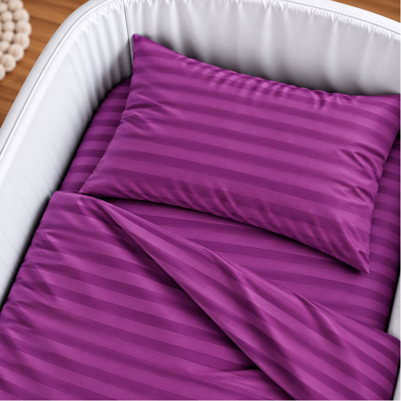 Комплект постельного белья в кроватку 90*110 Satin Stripe 30-0009 Purple - 2