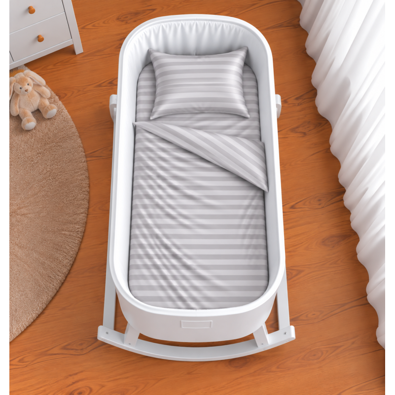 Комплект постельного белья в кроватку 90*110 Satin Stripe 30-0010 Light Gray - 1