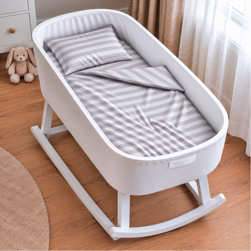 Комплект постельного белья в кроватку 90*110 Satin Stripe 30-0010 Light Gray