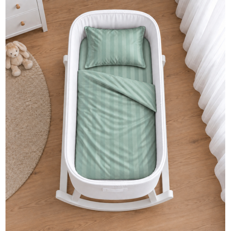 Комплект постельного белья в кроватку 90*110 Satin Stripe 30-0013 Azure - 1