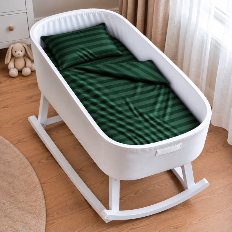 Комплект постельного белья в кроватку 90*110 Satin Stripe 30-0017 Green