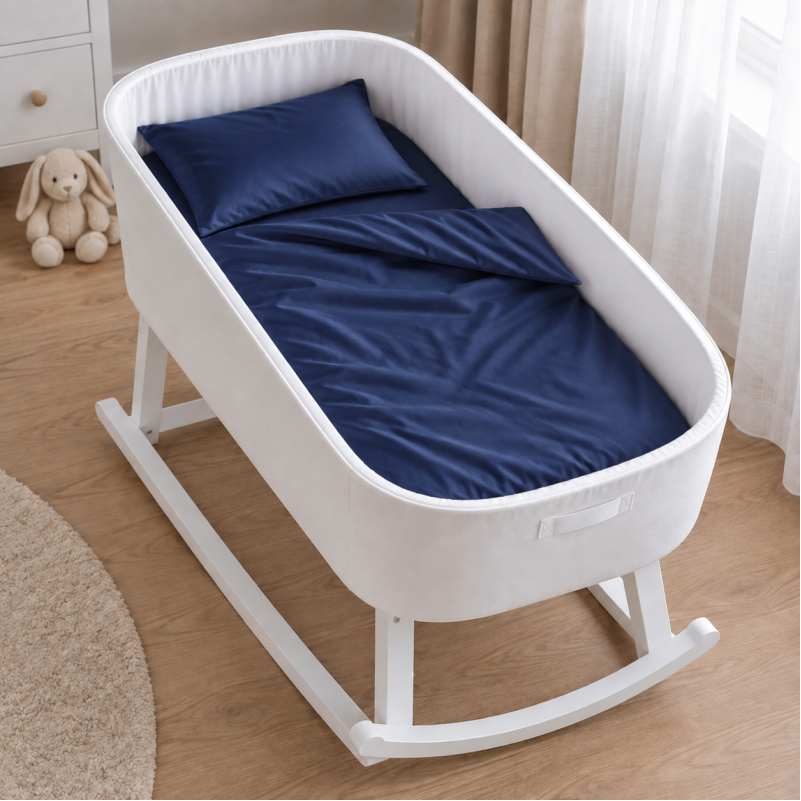 Комплект постельного белья в кроватку 90*110 Satin Stripe 30-0021 Dark Blue