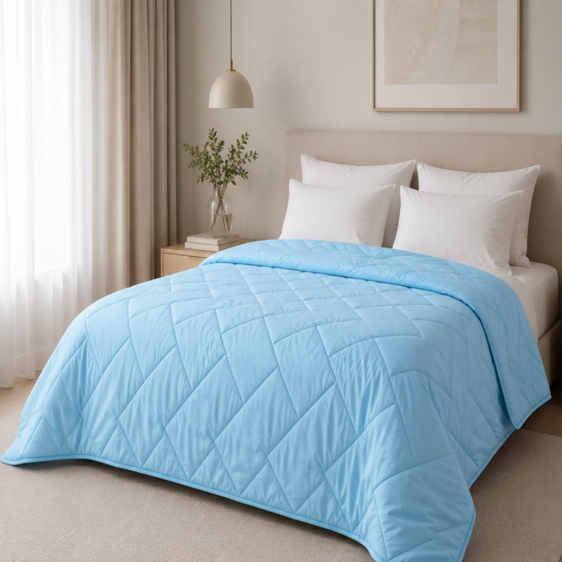 Одеяло шерстяное №1501 Woolen Blue бязь зима