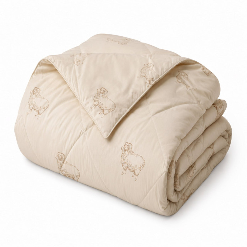 Ковдра вовняна №1511 Elite Wool Тік Всесезонна - 1