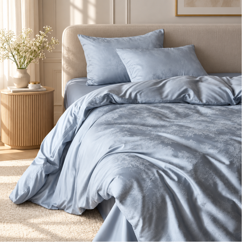 Комплект постільної білизни Tencel Pearl Marble blue - 1