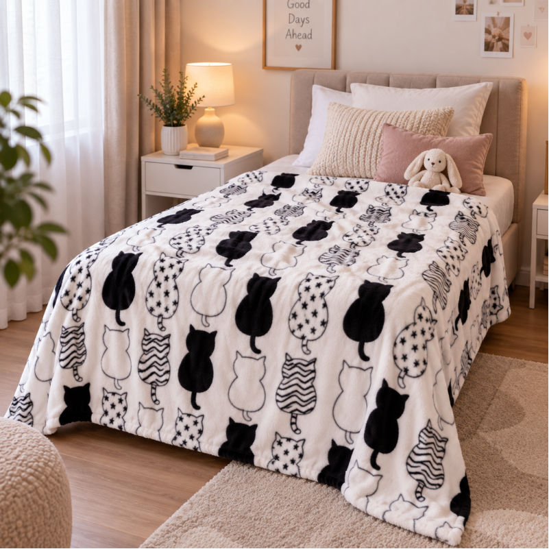 Плед "Tiny Comfort" Black & White Cats