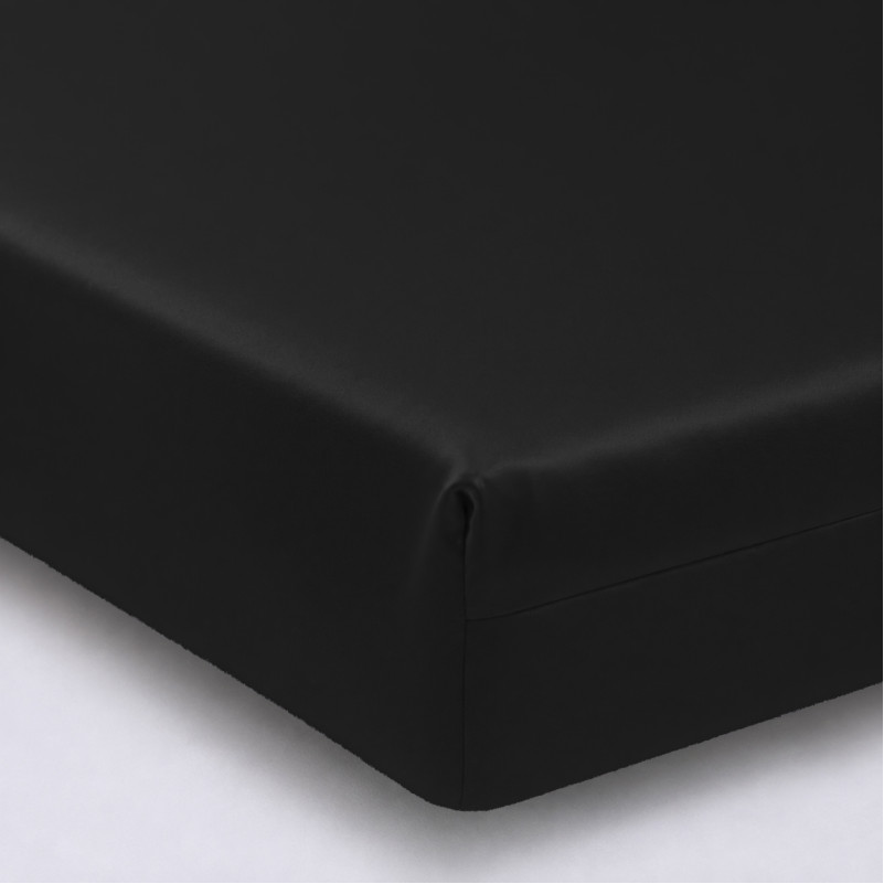 Простынь на резинке Satin Light Pro 10-006 Black  - высота 25 см (детские 10 см)