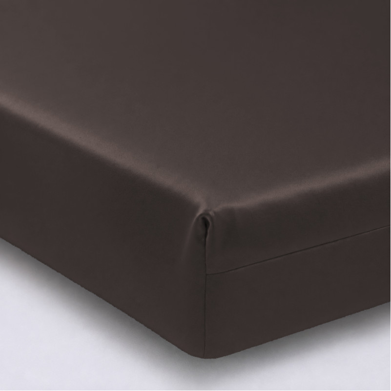 Простынь на резинке Satin Light Pro 10-010 Brown  - высота 25 см (детские 10 см)