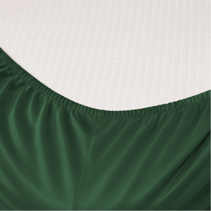 Простынь на резинке Satin Light Pro 10-009 Green  - высота 25 см (детские 10 см) - 1