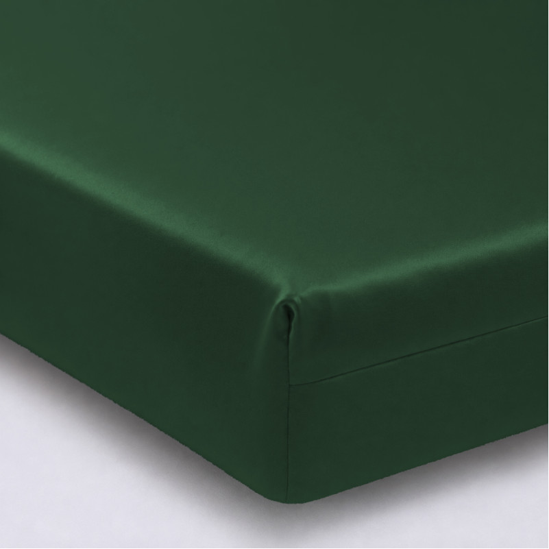 Простынь на резинке Satin Light Pro 10-009 Green  - высота 25 см (детские 10 см)