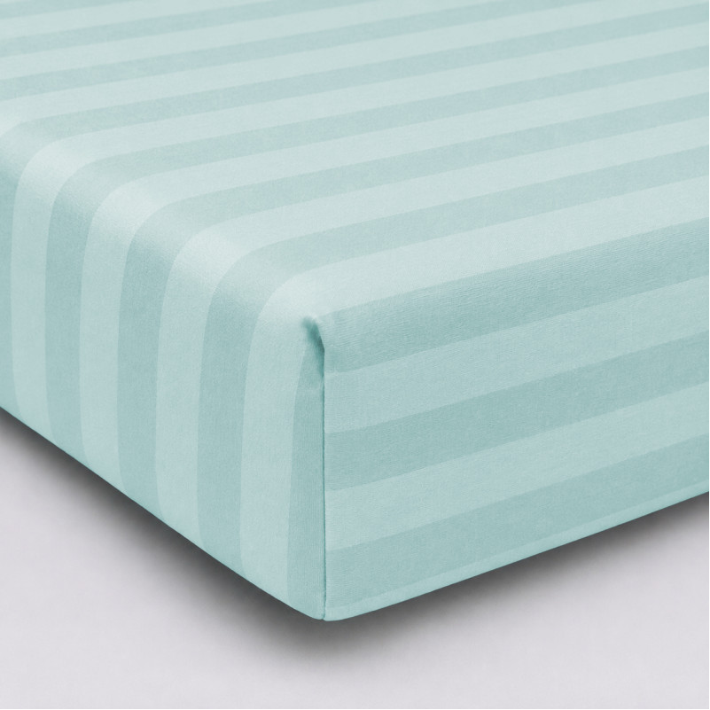 Простирадло на гумці Satin Stripe 30-0013 Azure