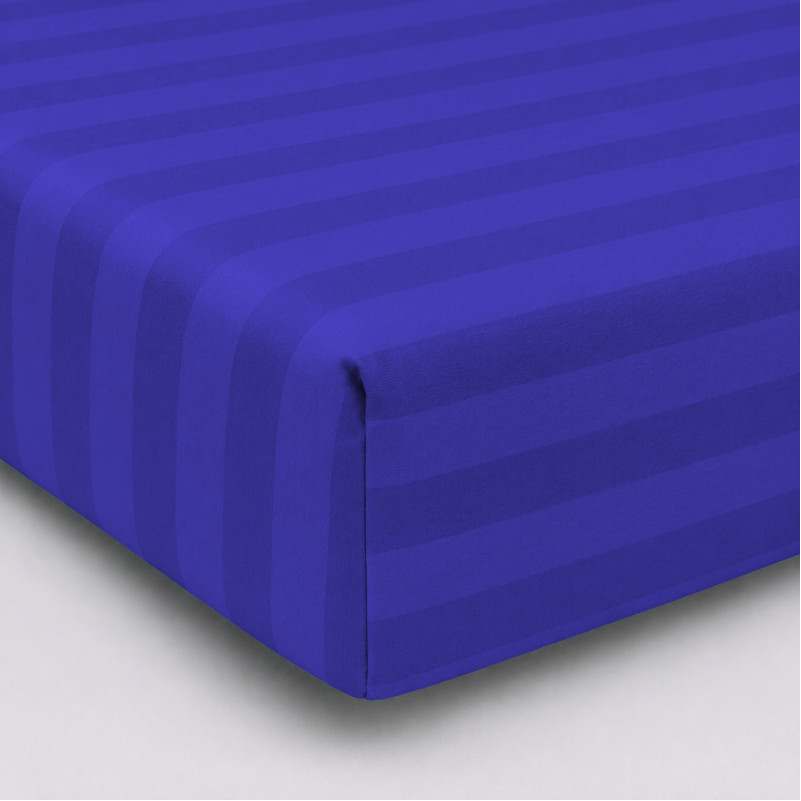 Простынь на резинке Satin Stripe 30-0019 Blue