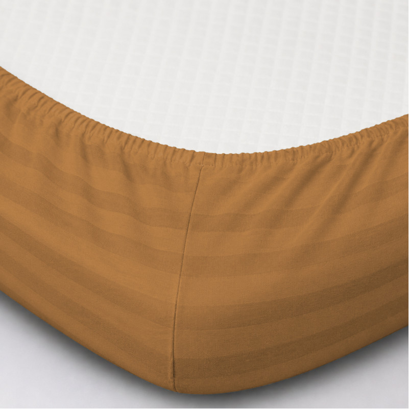 Простирадло на гумці Satin Stripe 30-0005 Brown - 1