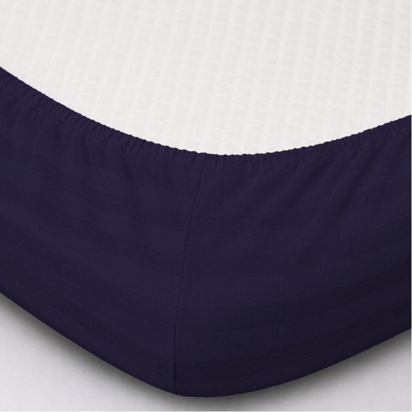 Простирадло на гумці Satin Stripe 30-0021 Dark Blue - 1