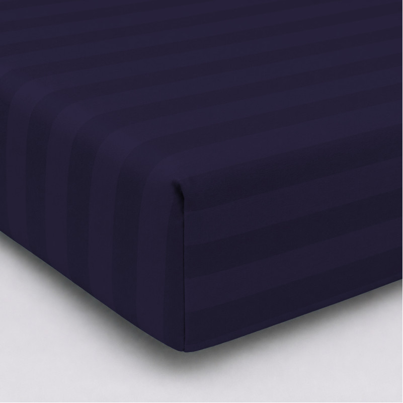 Простирадло на гумці Satin Stripe 30-0021 Dark Blue