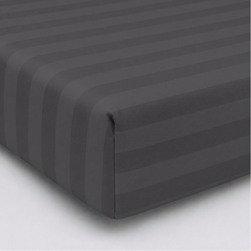 Простирадло на гумці Satin Stripe 30-0012 Dark Gray