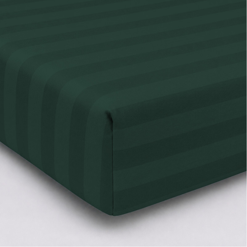 Простирадло на гумці Satin Stripe 30-0017 Green
