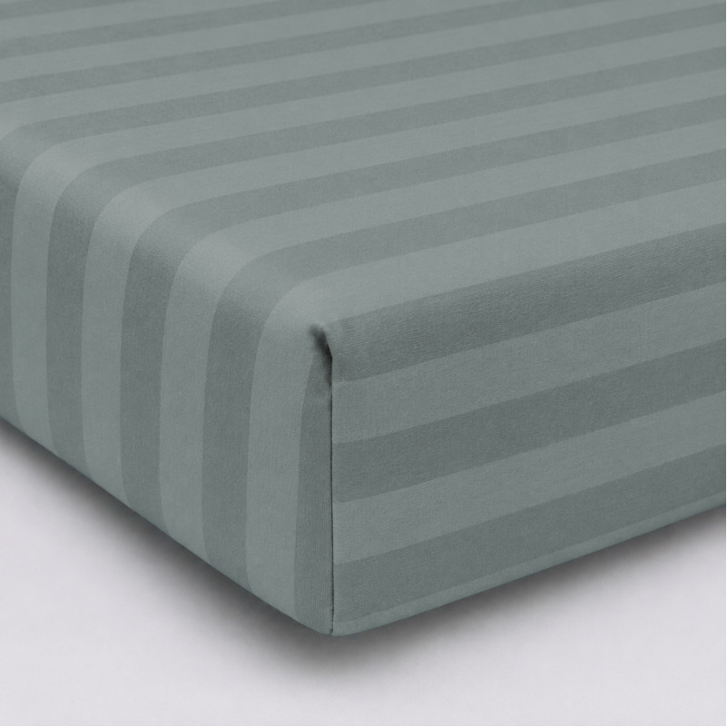 Простирадло на гумці Satin Stripe 30-0010 Light Gray