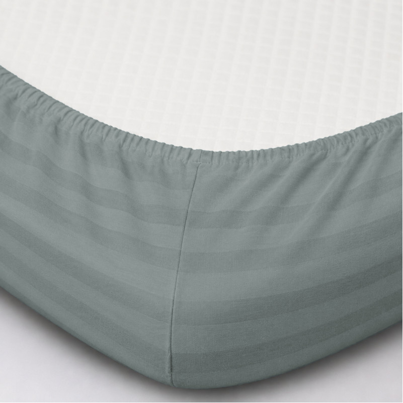 Простирадло на гумці Satin Stripe 30-0010 Light Gray - 1