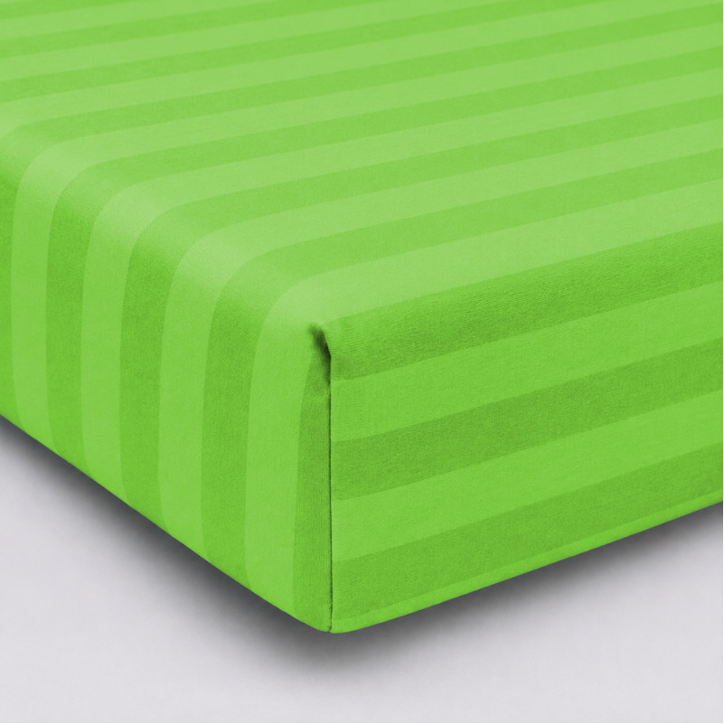 Простынь на резинке Satin Stripe 30-0016 Light Green