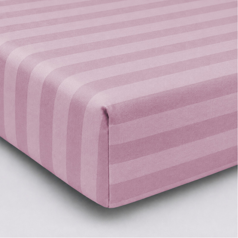 Простирадло на гумці Satin Stripe 30-0007 Pink