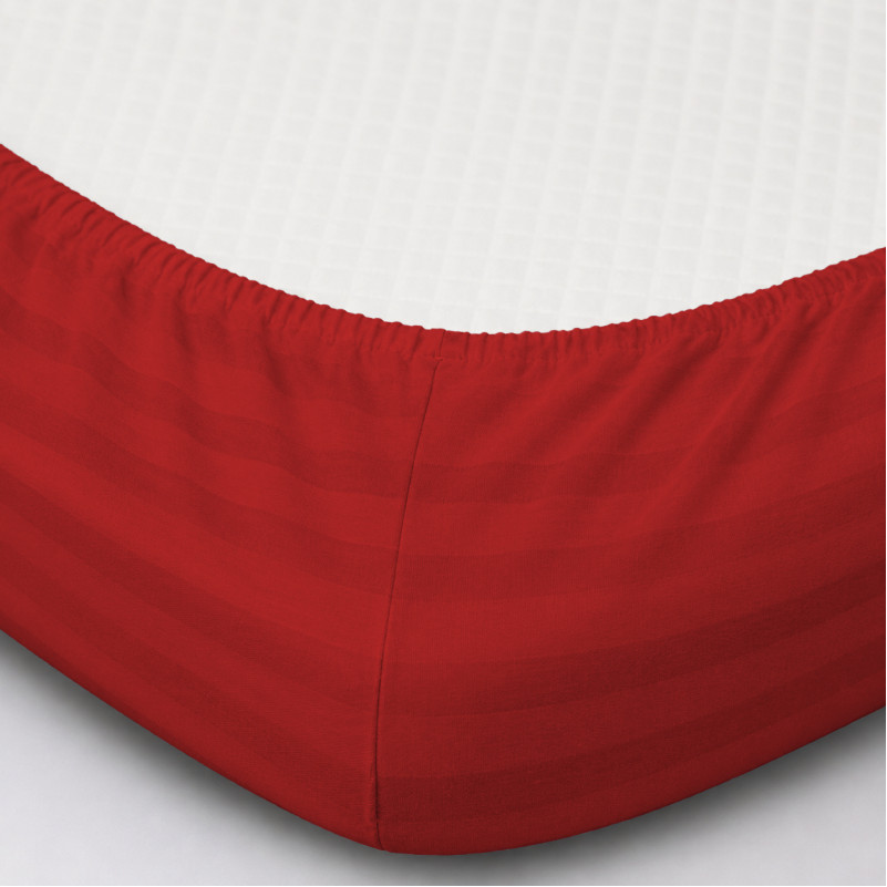 Простирадло на гумці Satin Stripe 30-0018 Red - 1