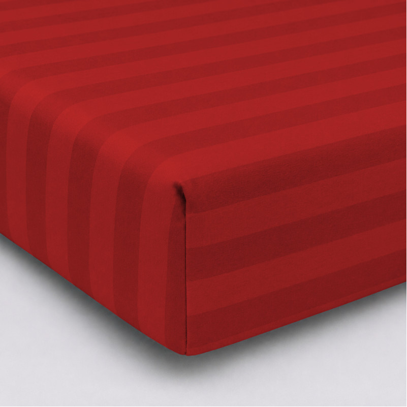 Простирадло на гумці Satin Stripe 30-0018 Red