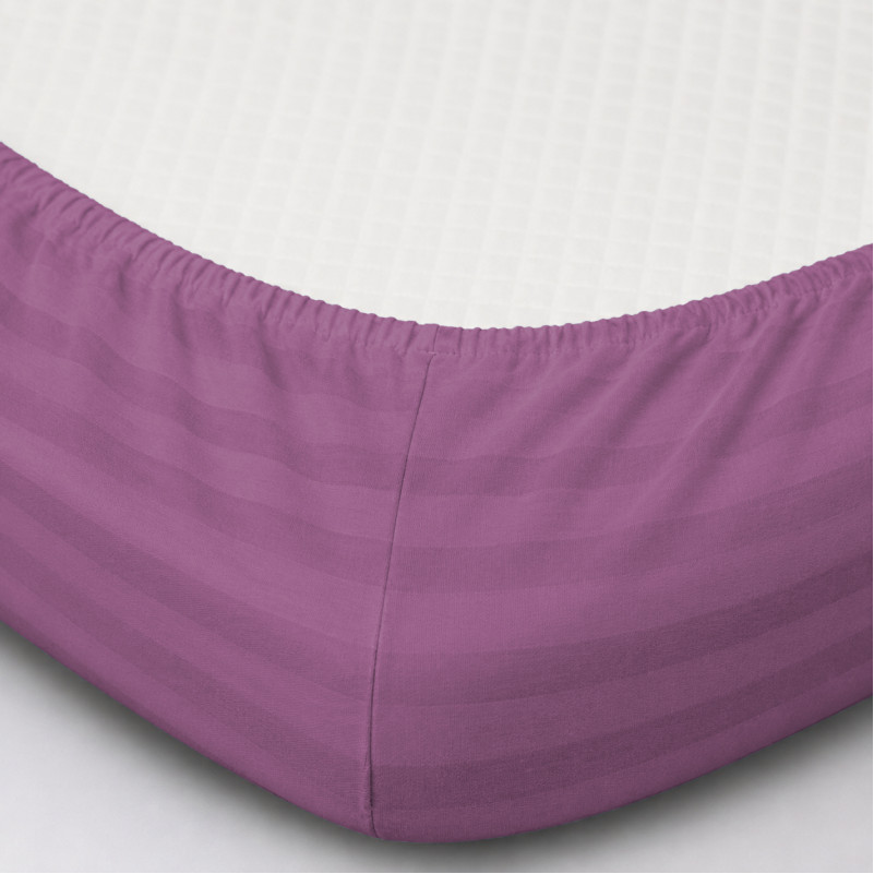 Простирадло на гумці Satin Stripe 30-0008 Smoky Pink - 1