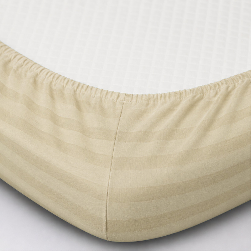 Простирадло на гумці Satin Stripe 30-0002 Soft Yellow - 1