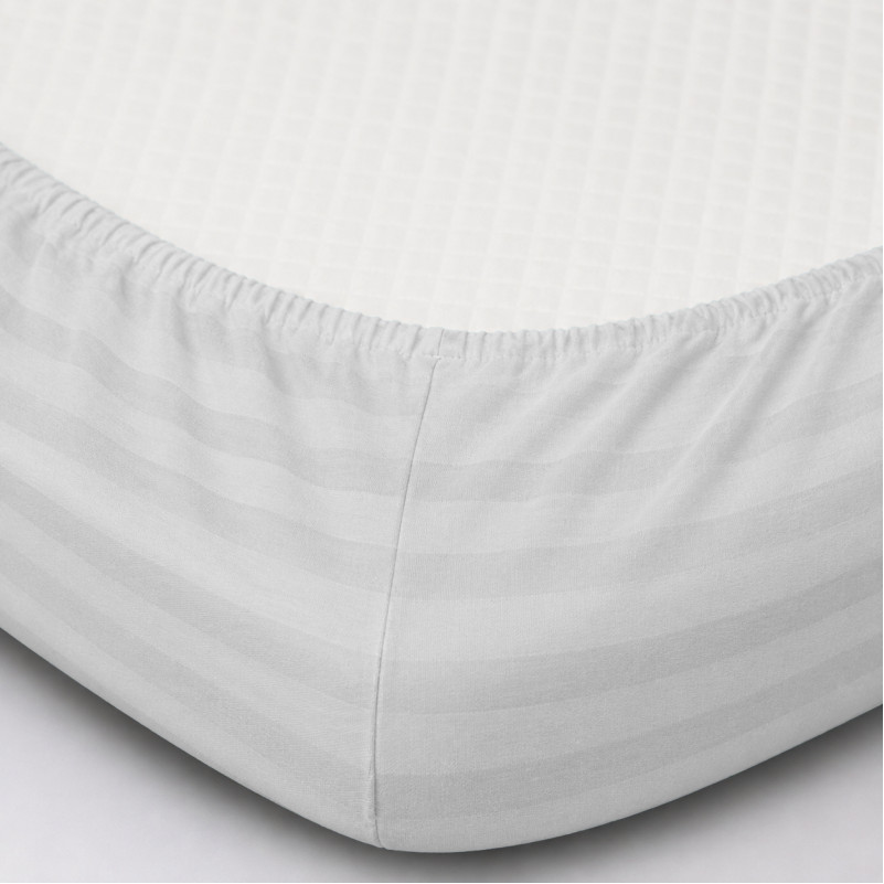 Простирадло на гумці Satin Stripe 30-0001 White - 1