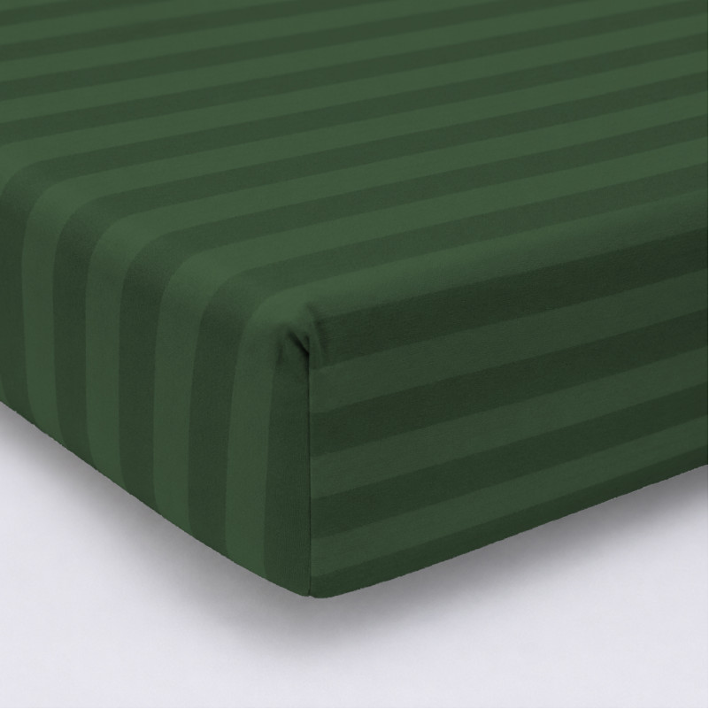 Простирадло на гумці 17-0612 Stripe Emerald - высота 25 см (детские 10 см)
