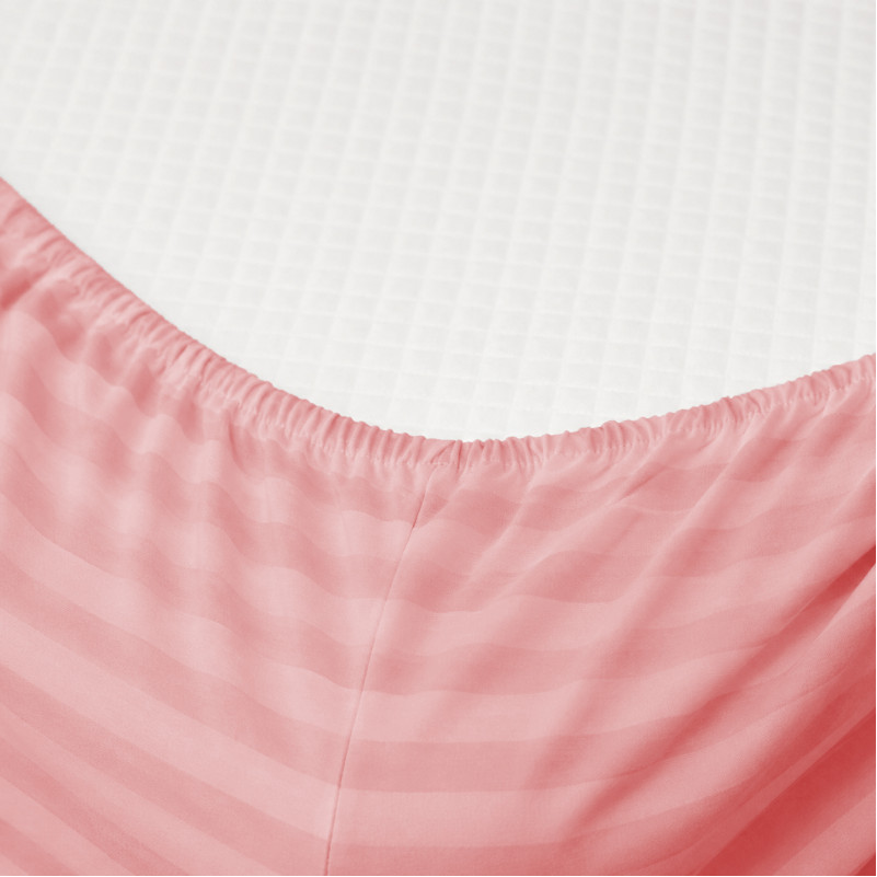 Простирадло Ranforce Elite 17-0607 Stripe Pink на резинці висота 25 см (дитячі 10 см) - 1