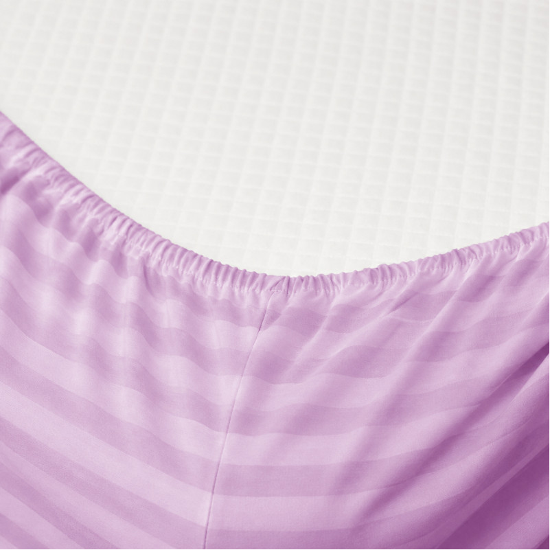 Простирадло Ranforce Elite 17-0618 Stripe Purple на резинці висота 25 см (дитячі 10 см) - 1