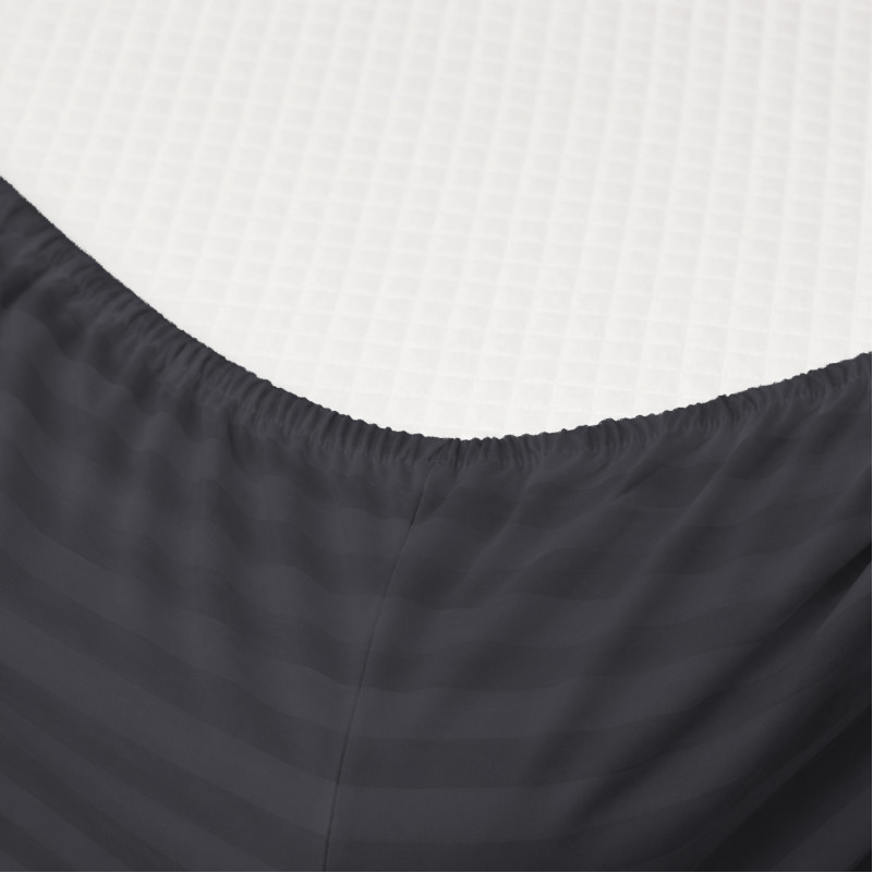 Простирадло на гумці (БЯЗЬ) 17-0603 Stripe Violet - высота 25 см (детские 10 см) - 1