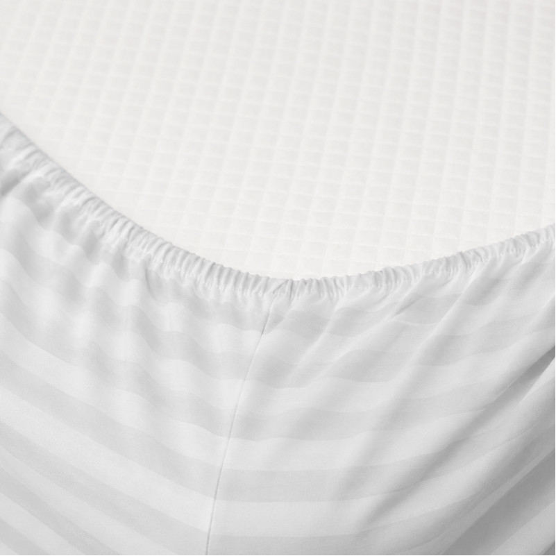 Простирадло Ranforce Elite 17-0605 Stripe White на резинці висота 25 см (дитячі 10 см) - 1