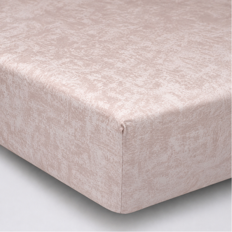 Простирадло на гумці Поплін 00-4 "Geometry Beige" - висота 25 см (дитячі 10 см)