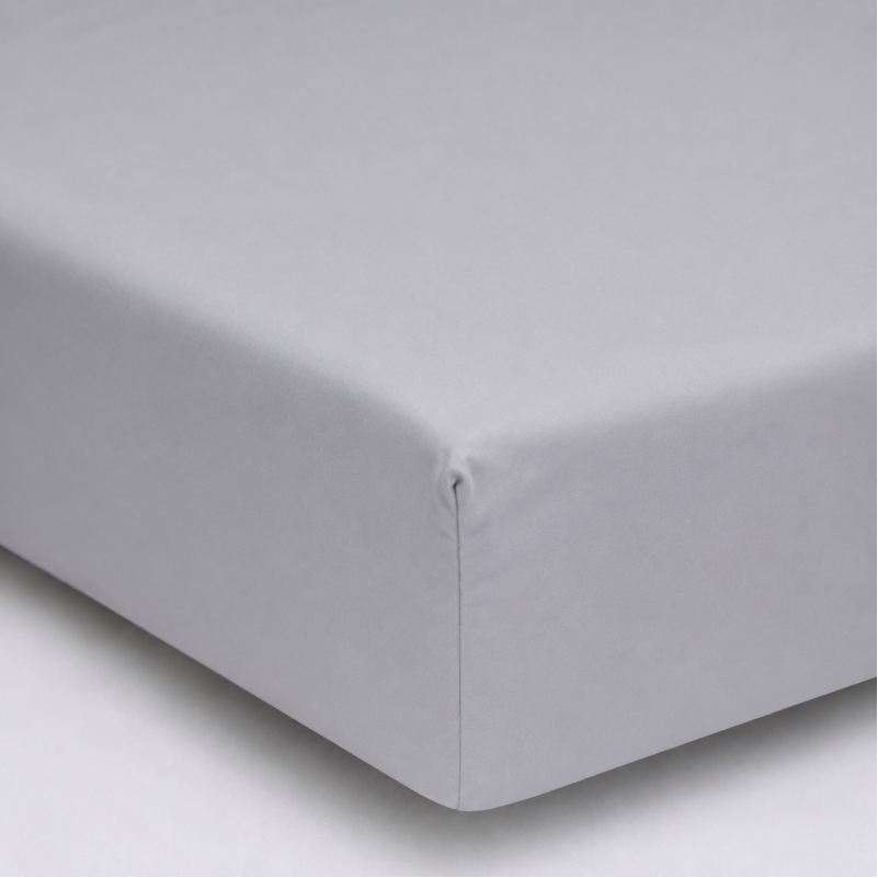 Простирадло на гумці Poplin Line "054 Light Gray" - висота 25 см (дитячі 10 см)