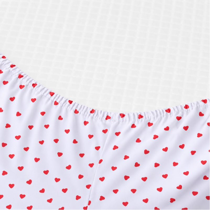 Простынь на резинке Poplin Line Kids Time 01 "Little Hearts" - высота 25 см (детские 10 см) - 1