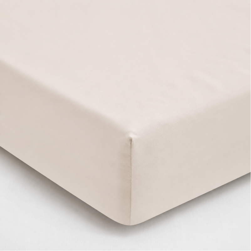 Простирадло на гумці Poplin Line "002 Milky White" - висота 25 см (дитячі 10 см)