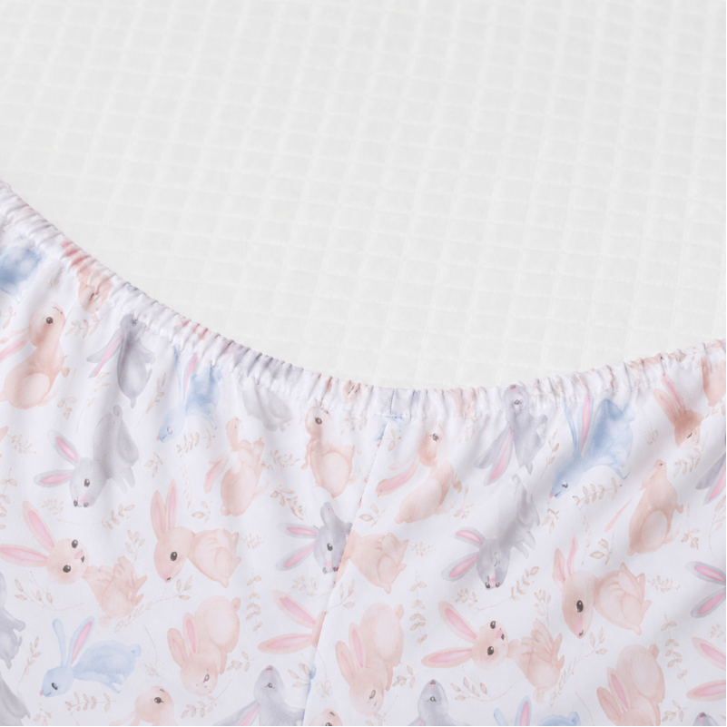 Простирадло на гумці Poplin Line Kids Time 07 "Rabbits" - висота 25 см (дитячі 10 см) - 1