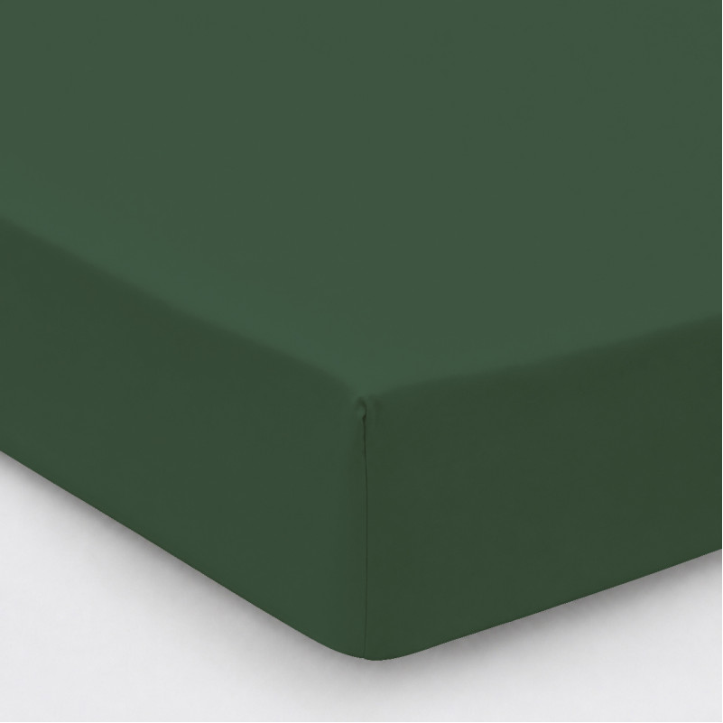 Простынь на резинке Сатин "0844 Green Olive" высота 25 см (детские 10 см)