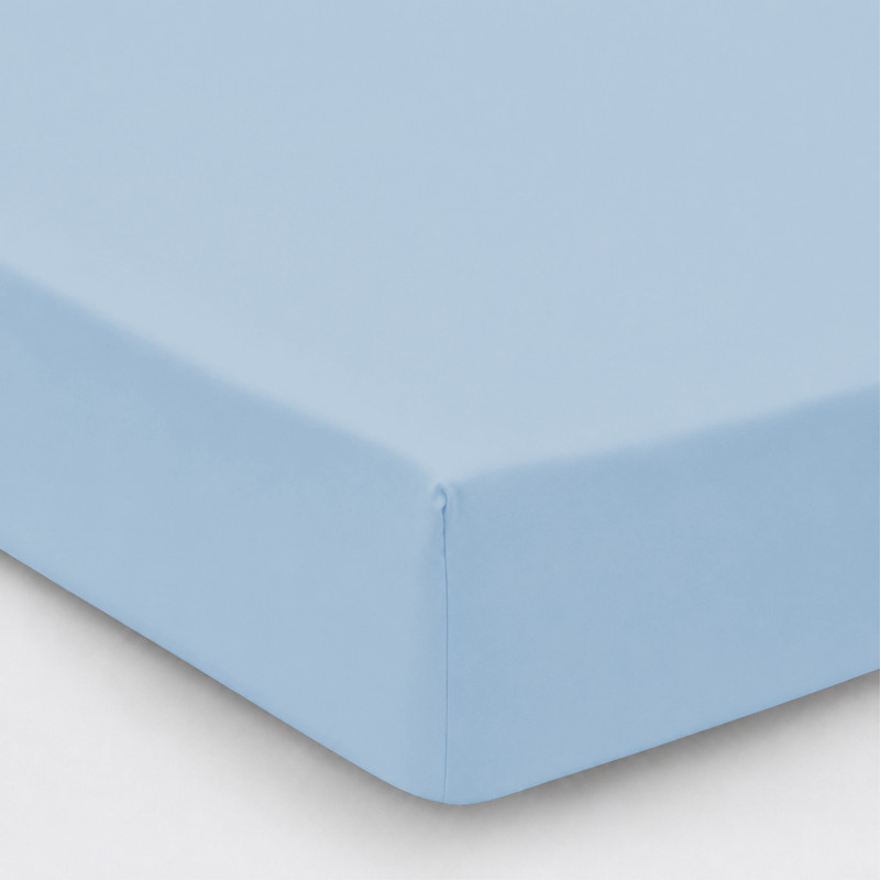 Простынь на резинке Сатин "0842 Light Blue" высота 25 см (детские 10 см)