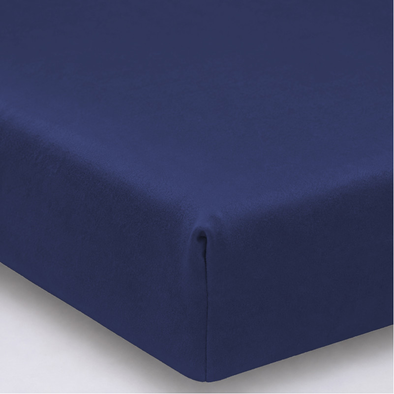 Простирадло на гумці Велюр Winter Frost 28-0006 Navy blue Velvet - висота 25 см (дитячі 10 см)