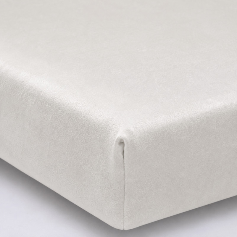 Простирадло на гумці Велюр Winter Frost 28-0001 White Velvet - висота 25 см (дитячі 10 см)