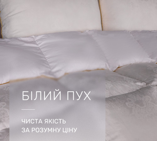 Ковдра пухова 90% білий пух Standart / 10% перо №1505 Ferrero Vanilla  - 2