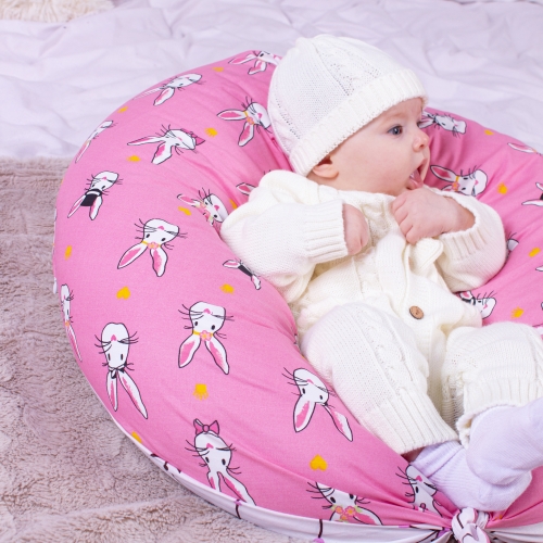 Подушка для беременных и кормления №8329 Print Line 17-0528 Bunnies pink
