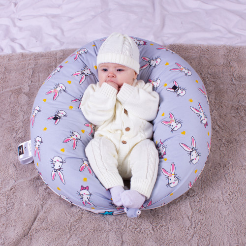 Подушка для вагітних та годування №8310 Print Line 17-0527 Bunnies EcoSilk бязь