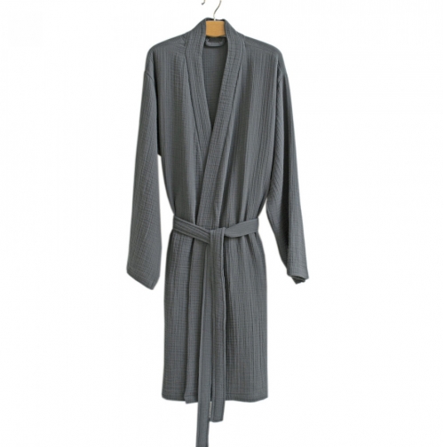 Халат №600 Muslin robe Anthracite